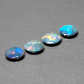 1.84 ct Multicolor Opal Doublet Stone, Natural Opal Doublet in Oval Cabochon Shape for Sale