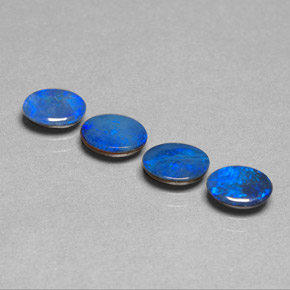 1.98 ct Blue Opal Doublet Gemstone, Opal Doublet Gem in Oval Cabochon Shape for Sale.