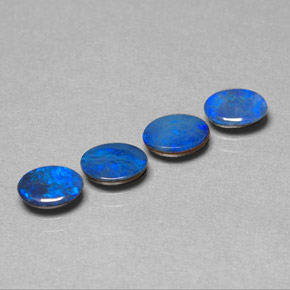 1.98 ct Blue Opal Doublet Stone, Natural Opal Doublet in Oval Cabochon Shape for Sale