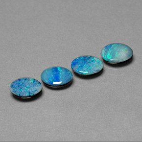 1.99 ct Multicolor Opal Doublet Stone, Natural Opal Doublet in Oval Cabochon Shape for Sale