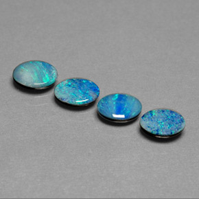 Opal Doublet Gemstone in 7 x 5 mm (calibrated) Size for Sale, Opal Doublet Stone in Multicolor Color