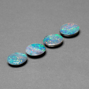 2.03 ct Multicolor Opal Doublet Stone, Natural Opal Doublet in Oval Cabochon Shape for Sale