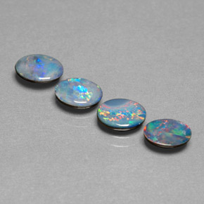 2.26 ct Multicolor Opal Doublet Gemstone, Opal Doublet Gem in Oval Cabochon Shape for Sale.
