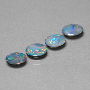 2.26 ct Multicolor Opal Doublet Stone, Natural Opal Doublet in Oval Cabochon Shape for Sale