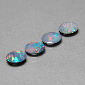 2.10 ct Multicolor Opal Doublet Stone, Natural Opal Doublet in Oval Cabochon Shape for Sale