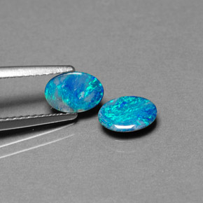 0.91 ct Multicolor Opal Doublet Stone, Natural Opal Doublet in Oval Cabochon Shape for Sale