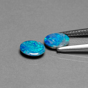 Opal Doublet Gemstone in 7 x 5 mm (calibrated) Size for Sale, Opal Doublet Stone in Multicolor Color