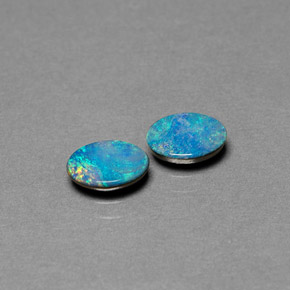 1.10 ct Multicolor Opal Doublet Gemstone, Opal Doublet Gem in Oval Cabochon Shape for Sale.