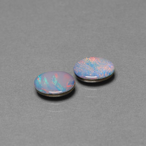1.17 ct Multicolor Opal Doublet Gemstone, Opal Doublet Gem in Oval Cabochon Shape for Sale.