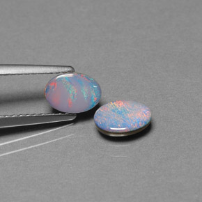 1.17 ct Multicolor Opal Doublet Stone, Natural Opal Doublet in Oval Cabochon Shape for Sale