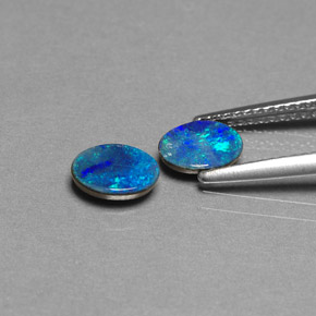 Opal Doublet Gemstone in 7 x 5 mm (calibrated) Size for Sale, Opal Doublet Stone in Multicolor Color