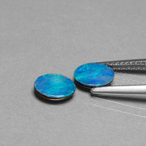 Opal Doublet Gemstone in 7 x 5 mm (calibrated) Size for Sale, Opal Doublet Stone in Multicolor Color