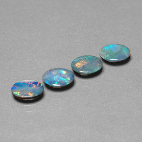 2.00 ct Multicolor Opal Doublet Stone, Natural Opal Doublet in Oval Cabochon Shape for Sale