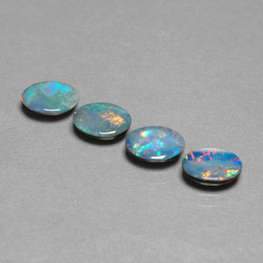 Opal Doublet Gemstone in 7 x 5 mm (calibrated) Size for Sale, Opal Doublet Stone in Multicolor Color