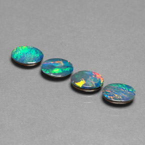 1.94 ct Multicolor Opal Doublet Gemstone, Opal Doublet Gem in Oval Cabochon Shape for Sale.
