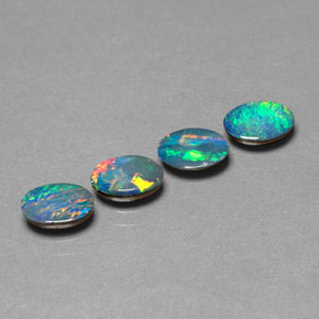 1.94 ct Multicolor Opal Doublet Stone, Natural Opal Doublet in Oval Cabochon Shape for Sale