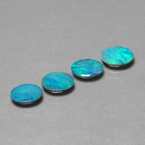 1.83 ct Multicolor Opal Doublet Stone, Natural Opal Doublet in Oval Cabochon Shape for Sale