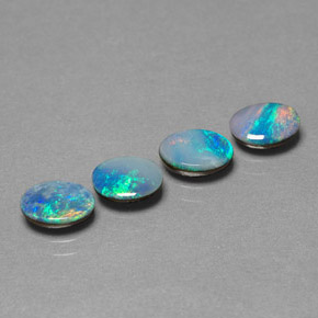 2.52 ct Multicolor Opal Doublet Stone, Natural Opal Doublet in Oval Cabochon Shape for Sale