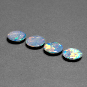 1.54 ct Multicolor Opal Doublet Gemstone, Opal Doublet Gem in Oval Cabochon Shape for Sale.