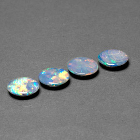1.54 ct Multicolor Opal Doublet Stone, Natural Opal Doublet in Oval Cabochon Shape for Sale