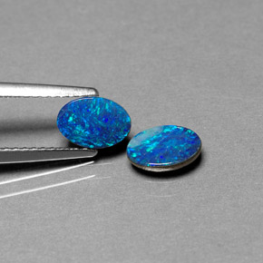 0.95 ct Multicolor Opal Doublet Stone, Natural Opal Doublet in Oval Cabochon Shape for Sale