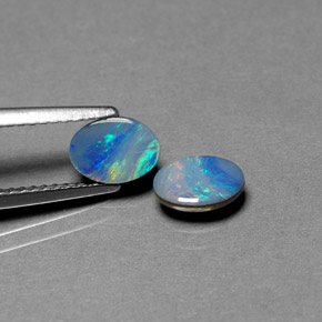 1.11 ct Multicolor Opal Doublet Gemstone, Opal Doublet Gem in Oval Cabochon Shape for Sale.