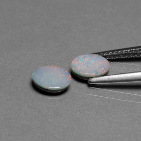 Opal Doublet Gemstone in 7 x 5 mm (calibrated) Size for Sale, Opal Doublet Stone in Multicolor Color