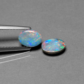 1.14 ct Multicolor Opal Doublet Gemstone, Opal Doublet Gem in Oval Cabochon Shape for Sale.