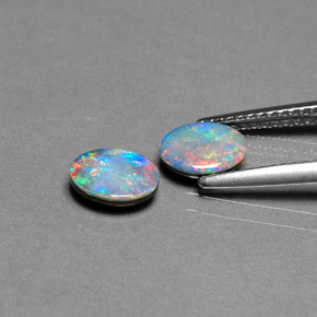 Opal Doublet Gemstone in 7 x 5 mm (calibrated) Size for Sale, Opal Doublet Stone in Multicolor Color