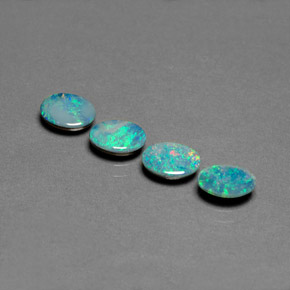 Opal Doublet Gemstone in 7 x 5 mm (calibrated) Size for Sale, Opal Doublet Stone in Multicolor Color