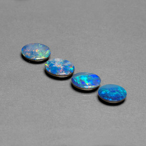 1.74 ct Multicolor Opal Doublet Stone, Natural Opal Doublet in Oval Cabochon Shape for Sale