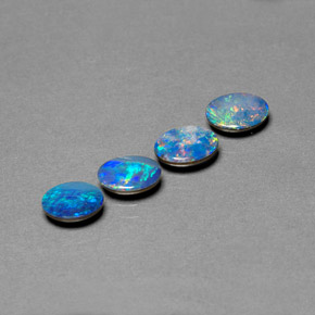 Opal Doublet Gemstone in 7 x 5 mm (calibrated) Size for Sale, Opal Doublet Stone in Multicolor Color