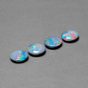 1.95 ct Multicolor Opal Doublet Stone, Natural Opal Doublet in Oval Cabochon Shape for Sale