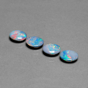 Opal Doublet Gemstone in 7 x 5 mm (calibrated) Size for Sale, Opal Doublet Stone in Multicolor Color