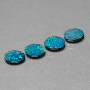 2.23 ct Multicolor Opal Doublet Stone, Natural Opal Doublet in Oval Cabochon Shape for Sale