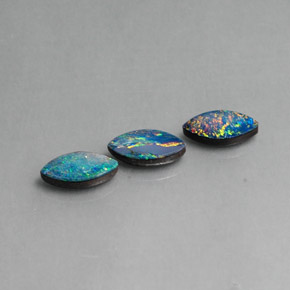 1.53 ct Multicolor Opal Doublet Gemstone, Opal Doublet Gem in Marquise Cabochon Shape for Sale.