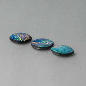 1.53 ct Multicolor Opal Doublet Stone, Natural Opal Doublet in Marquise Cabochon Shape for Sale