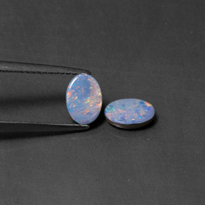 1.07 ct Multicolor Opal Doublet Gemstone, Opal Doublet Gem in Oval Cabochon Shape for Sale.