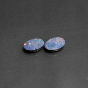 1.07 ct Multicolor Opal Doublet Stone, Natural Opal Doublet in Oval Cabochon Shape for Sale
