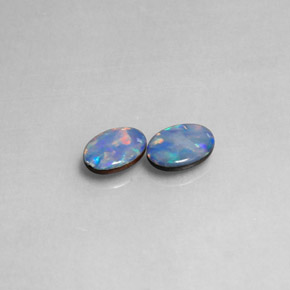 1.09 ct Multicolor Opal Doublet Gemstone, Opal Doublet Gem in Oval Cabochon Shape for Sale.