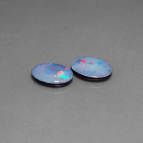 1.13 ct Multicolor Opal Doublet Gemstone, Opal Doublet Gem in Oval Cabochon Shape for Sale.