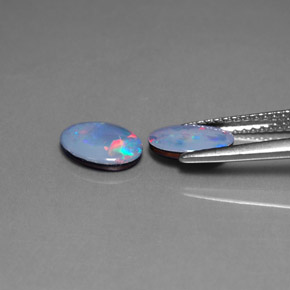 Opal Doublet Gemstone in 8 x 6 mm (calibrated) Size for Sale, Opal Doublet Stone in Multicolor Color
