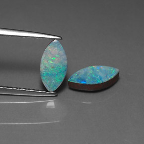 2.18 ct Multicolor Opal Doublet Gemstone, Opal Doublet Gem in Marquise Cabochon Shape for Sale.