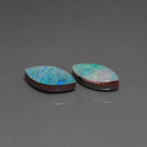2.18 ct Multicolor Opal Doublet Stone, Natural Opal Doublet in Marquise Cabochon Shape for Sale