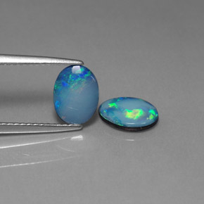 1.33 ct Multicolor Opal Doublet Stone, Natural Opal Doublet in Oval Cabochon Shape for Sale