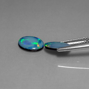 Opal Doublet Gemstone in 8 x 6 mm (calibrated) Size for Sale, Opal Doublet Stone in Multicolor Color