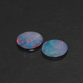 2.69 ct Multicolor Opal Doublet Gemstone, Opal Doublet Gem in Oval Cabochon Shape for Sale.