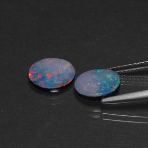 Opal Doublet Gemstone in 9 x 7 mm (calibrated) Size for Sale, Opal Doublet Stone in Multicolor Color