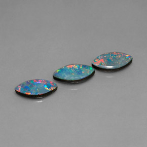 Opal Doublet Gemstone in 10.1 x 5.2 mm Size for Sale, Opal Doublet Stone in Multicolor Color