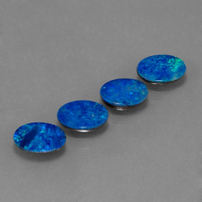 1.92 ct Multicolor Opal Doublet Stone, Natural Opal Doublet in Oval Cabochon Shape for Sale